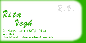 rita vegh business card